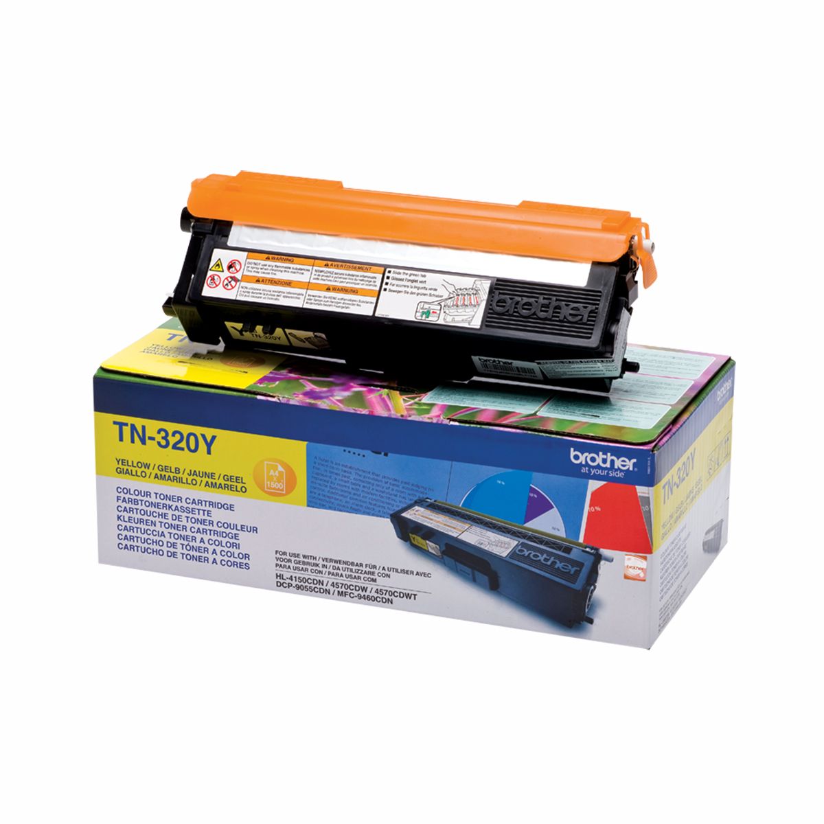 Brother TN320 Y Gul Lasertoner, Original