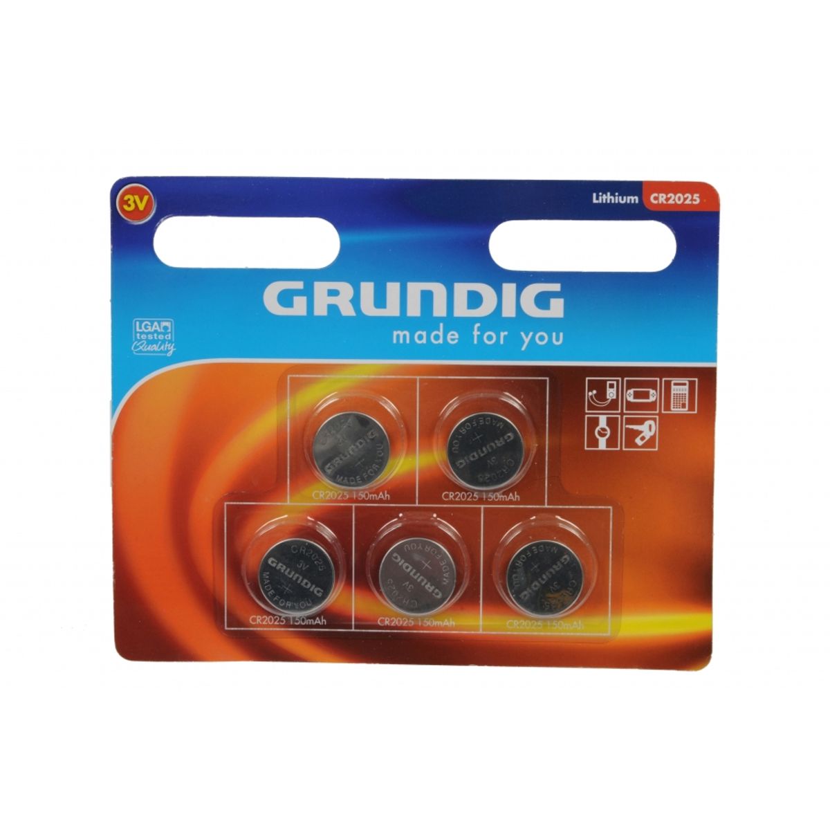 Grundig, Lithium CR2025, 3V, 5 stk