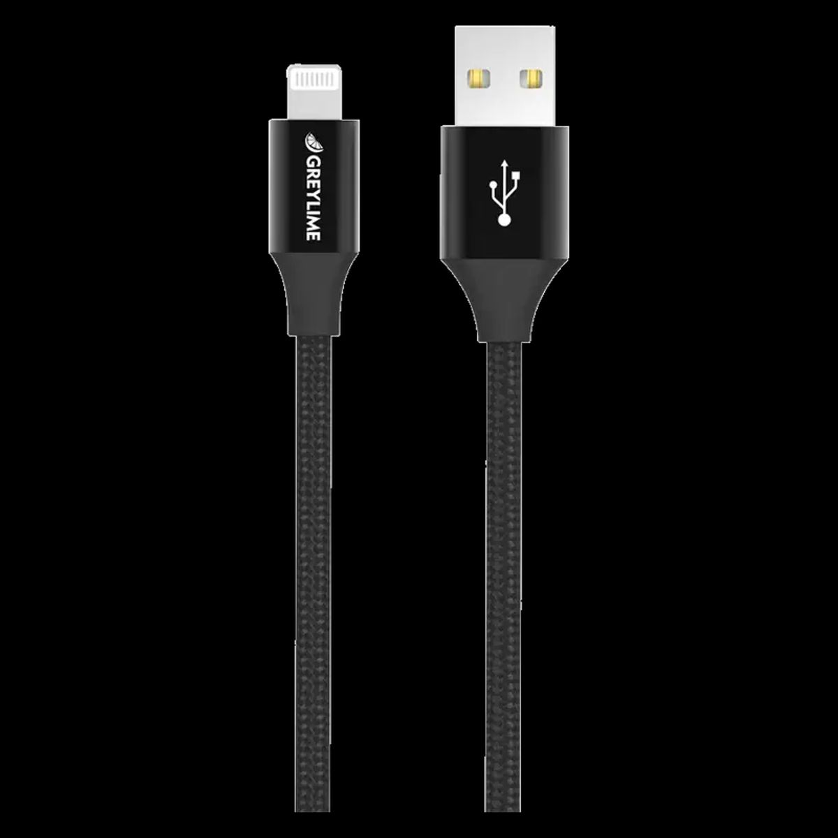 GreyLime USB - lightning kabel, sort, 2 m