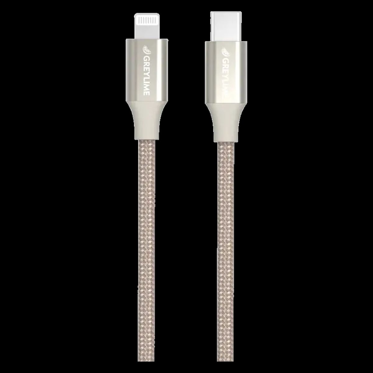 GreyLime Braided USB-C - lightning kabel, Beige, 1 m