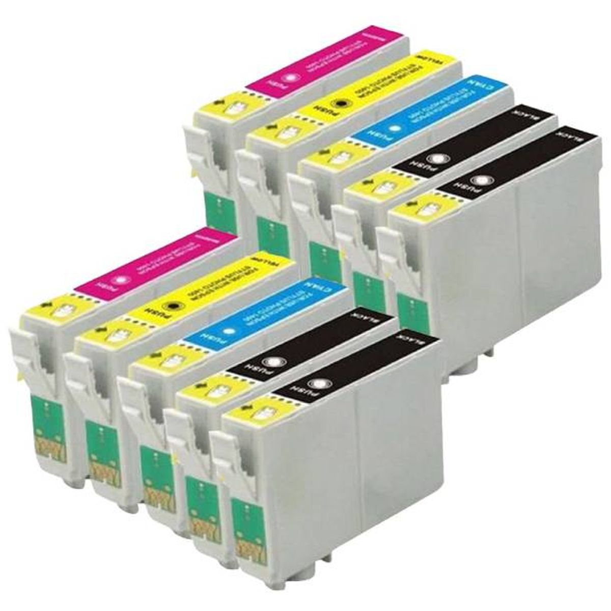 Pixojet blækpatroner Epson T1281 - T1284 - C13T12814011, 10 stk. rabatpakke 138 ml