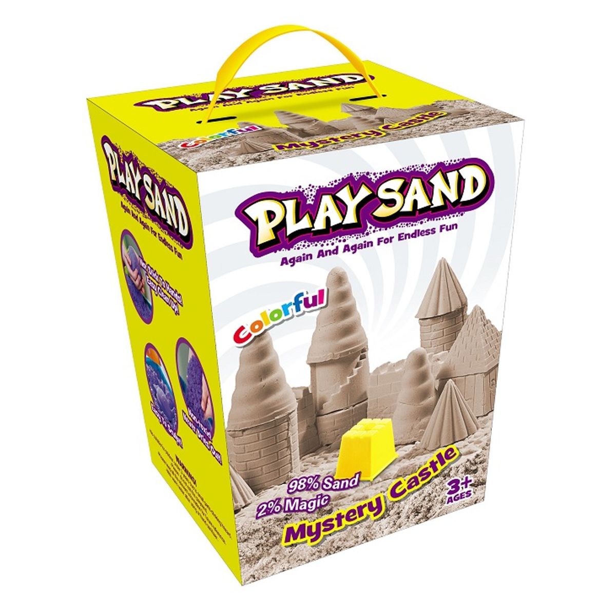 Kinetisk Play Sand, Det mystiske sandslot, 908 g (4 farver)