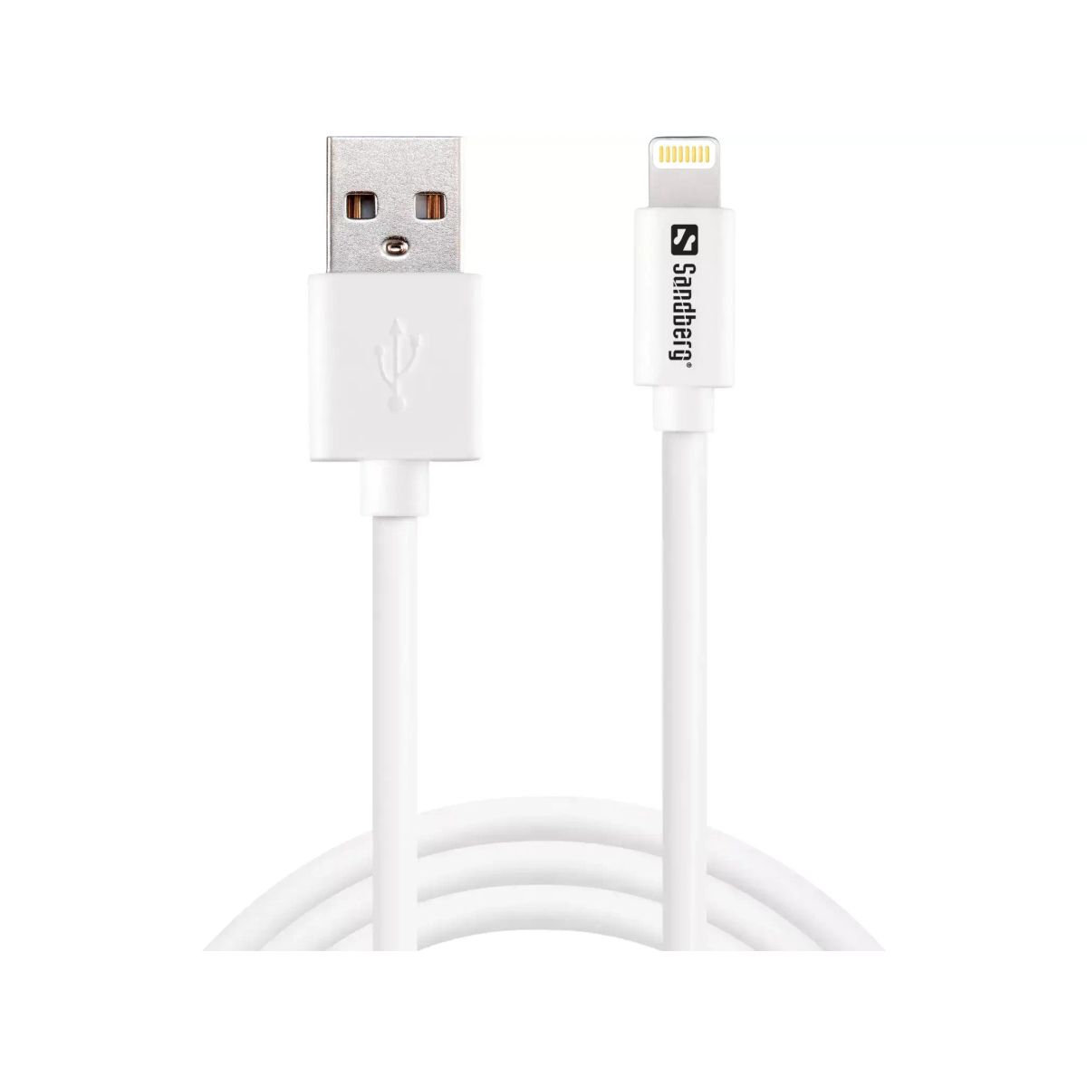 Sandberg USB - lightning kabel, 1 m, hvid