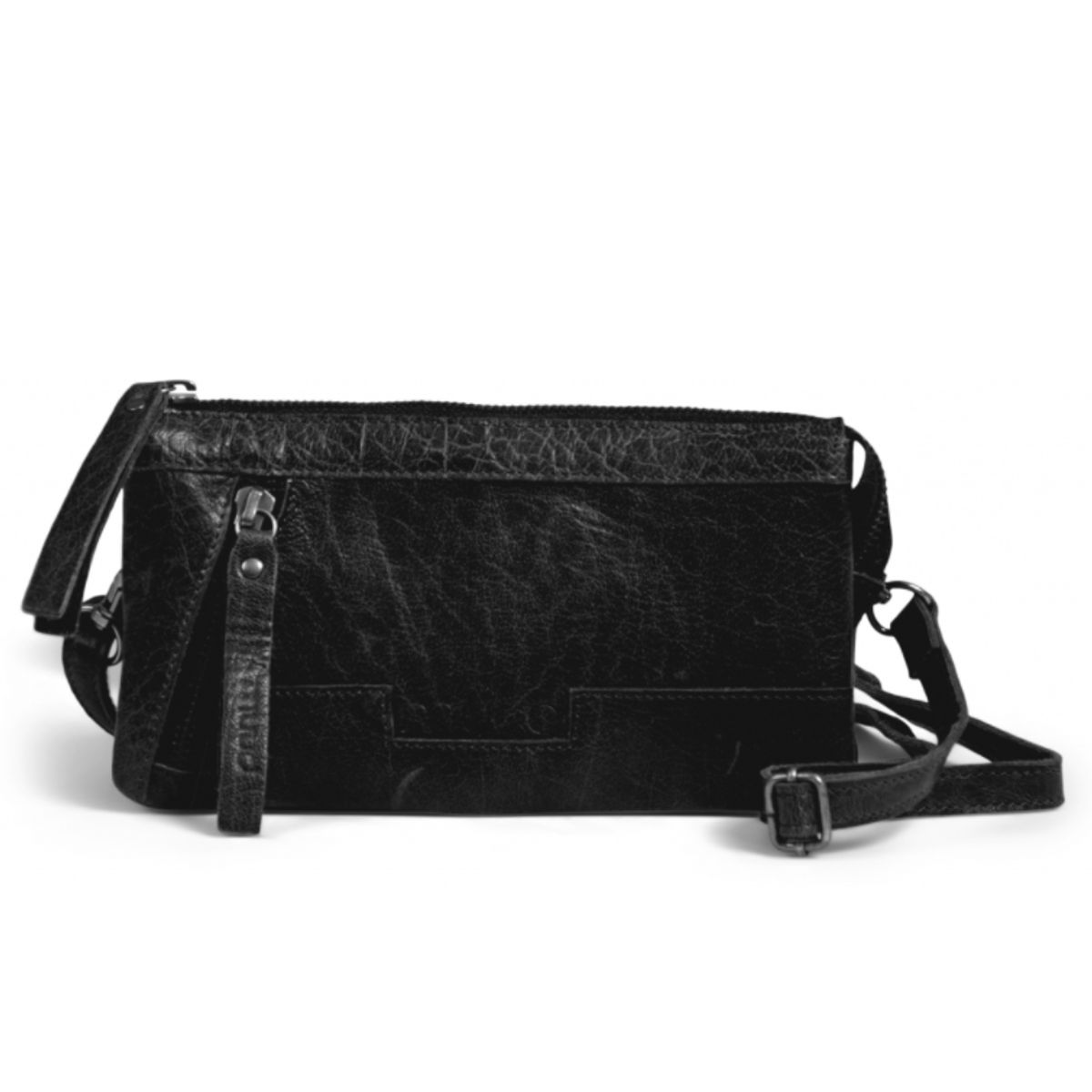 muud Riga clutch, læder, Sort