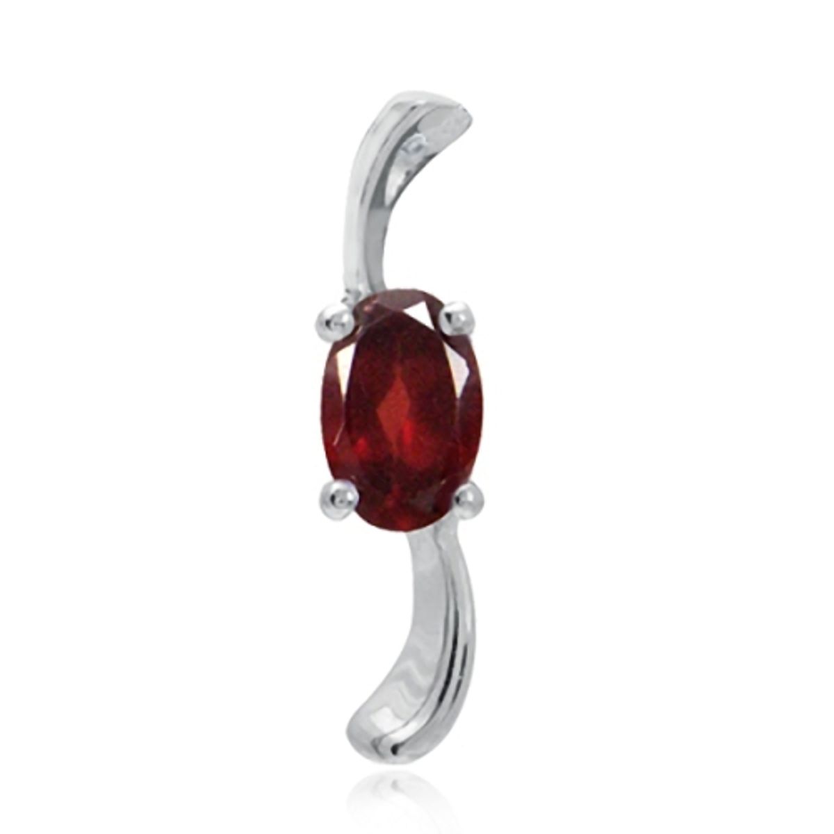 Vedhæng med Rød Garnet - 17mm - m/kæde