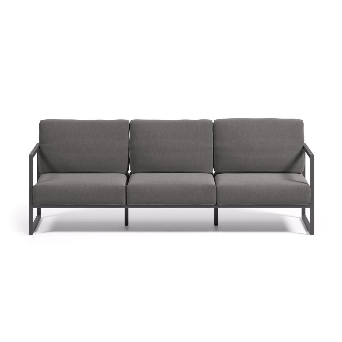 KAVE HOME Comova 3 pers. havesofa - mørkegrå stof og sort aluminium