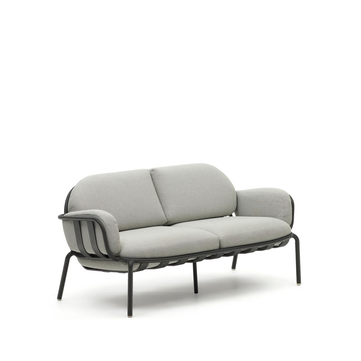 KAVE HOME Joncols 2 pers. havesofa, m. grå hynder - grå aluminium