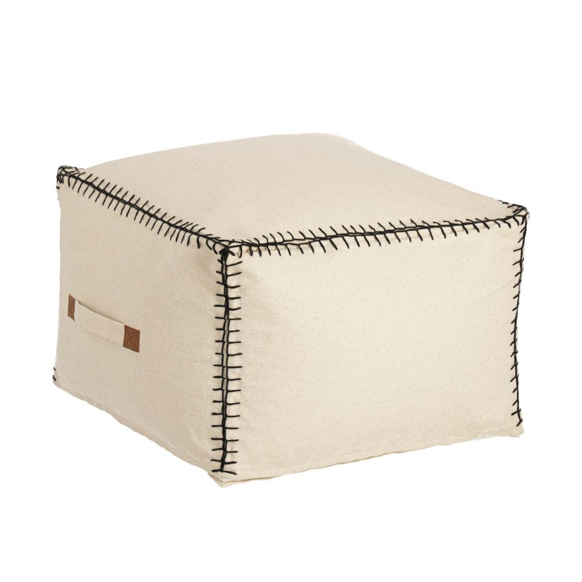 KAVE HOME Anahi puf, rektangulær - beige bomuld (45x30)