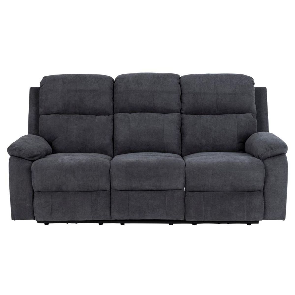 ACT NORDIC Mora 3 pers. recliner sofa, elektrisk, m. C stik - mørkegrå stof og sort metal