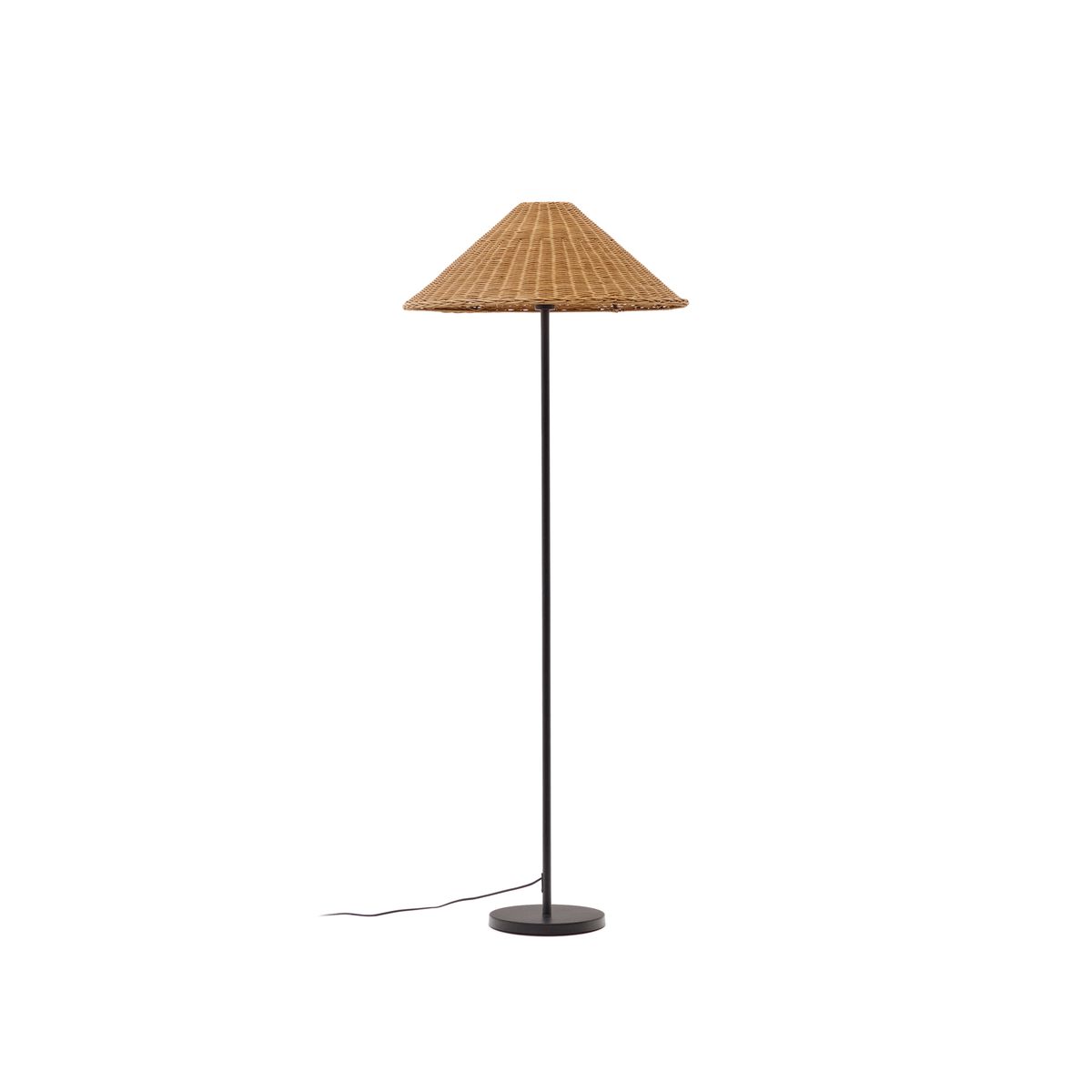 LAFORMA Urania gulvlampe - rattan og sort metal