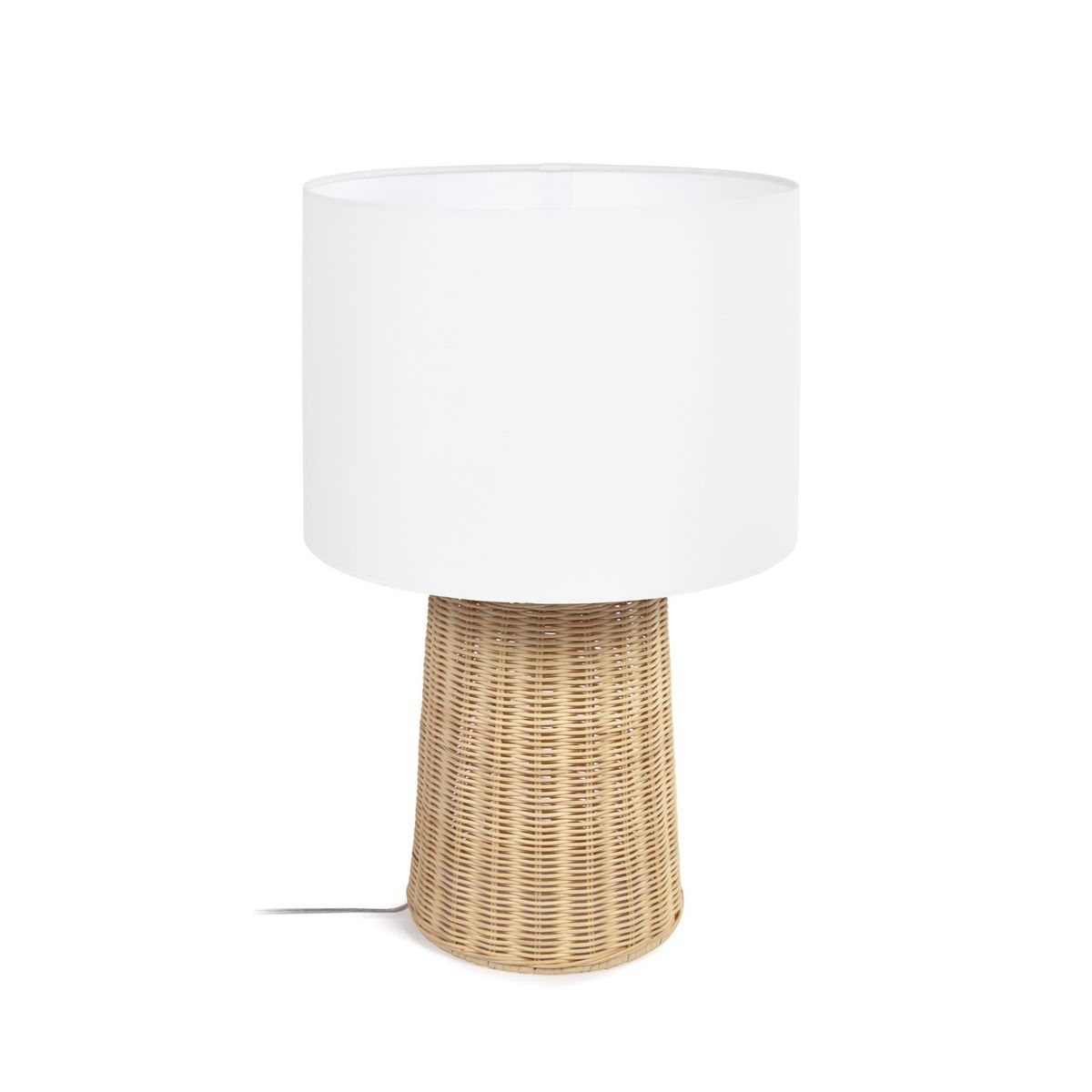 KAVE HOME Kimjit bordlampe - bomuld/polyester, natur rattan og metal