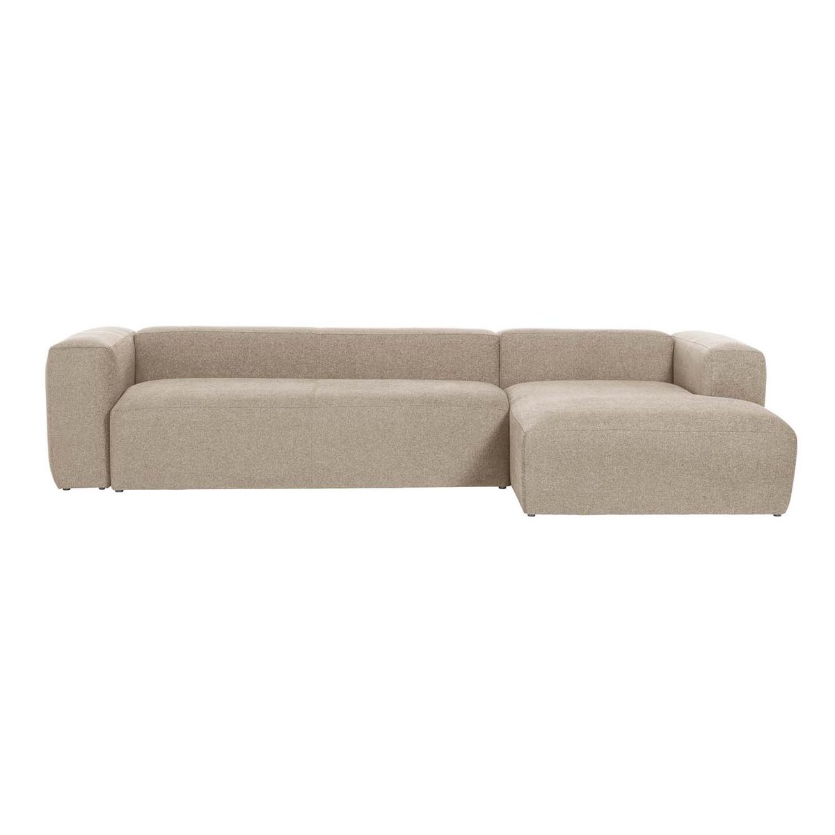 KAVE HOME Blok sofa, m. højre chaiselong - beige polyester og stål