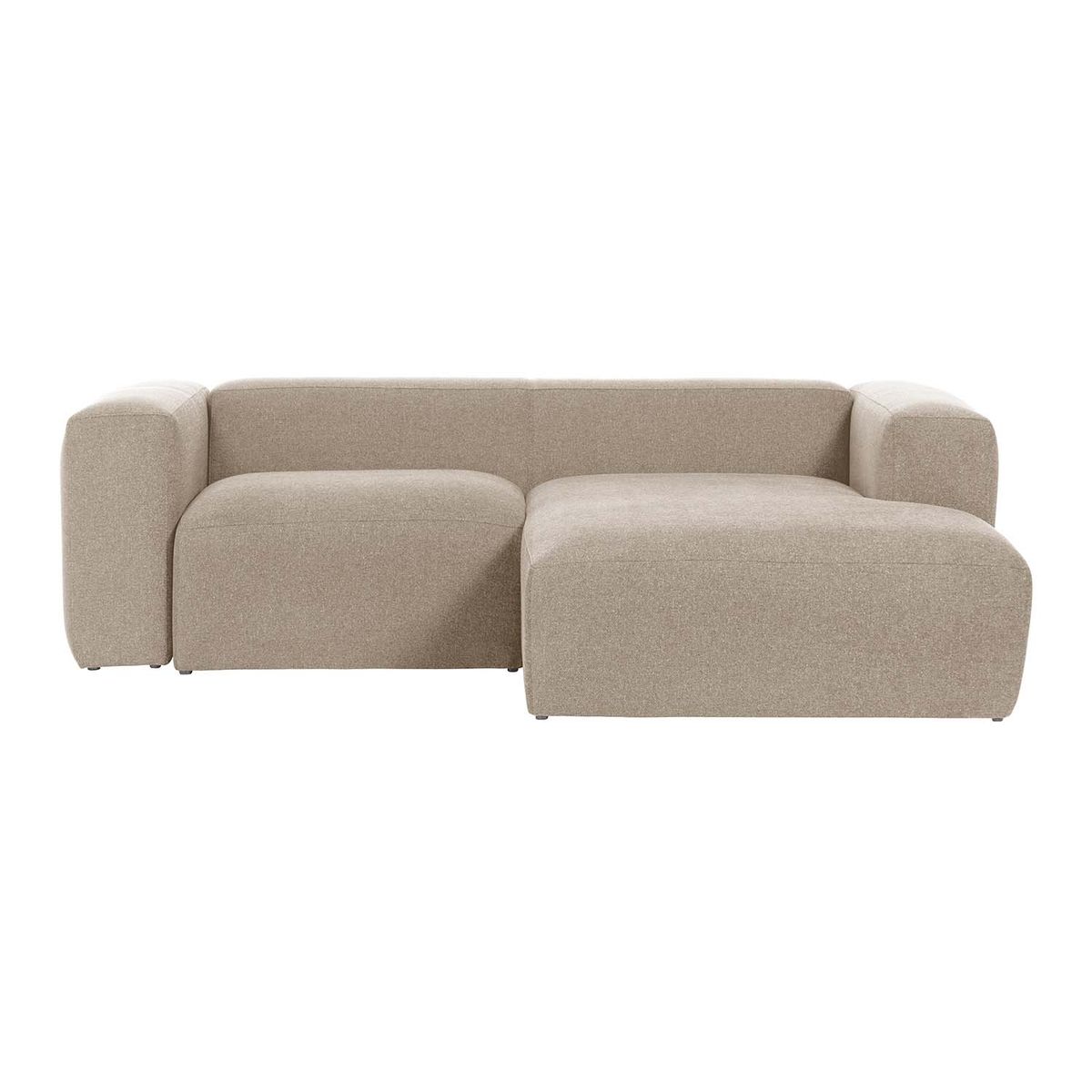 KAVE HOME Blok sofa, m. højre chaiselong - beige polyester og stål