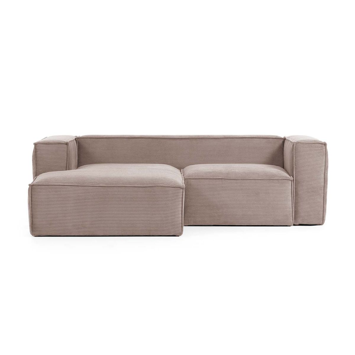 KAVE HOME Blok sofa, m. chaiselong - rosa fløjl