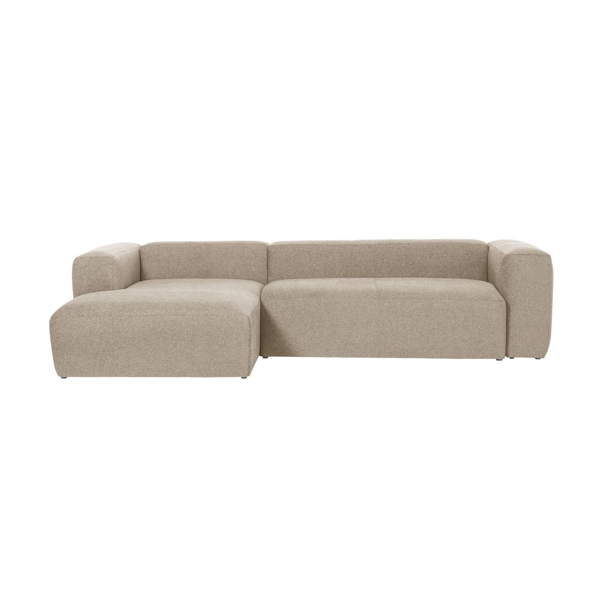 KAVE HOME Blok 3 pers. sofa, m. venstre chaiselong - beige stof