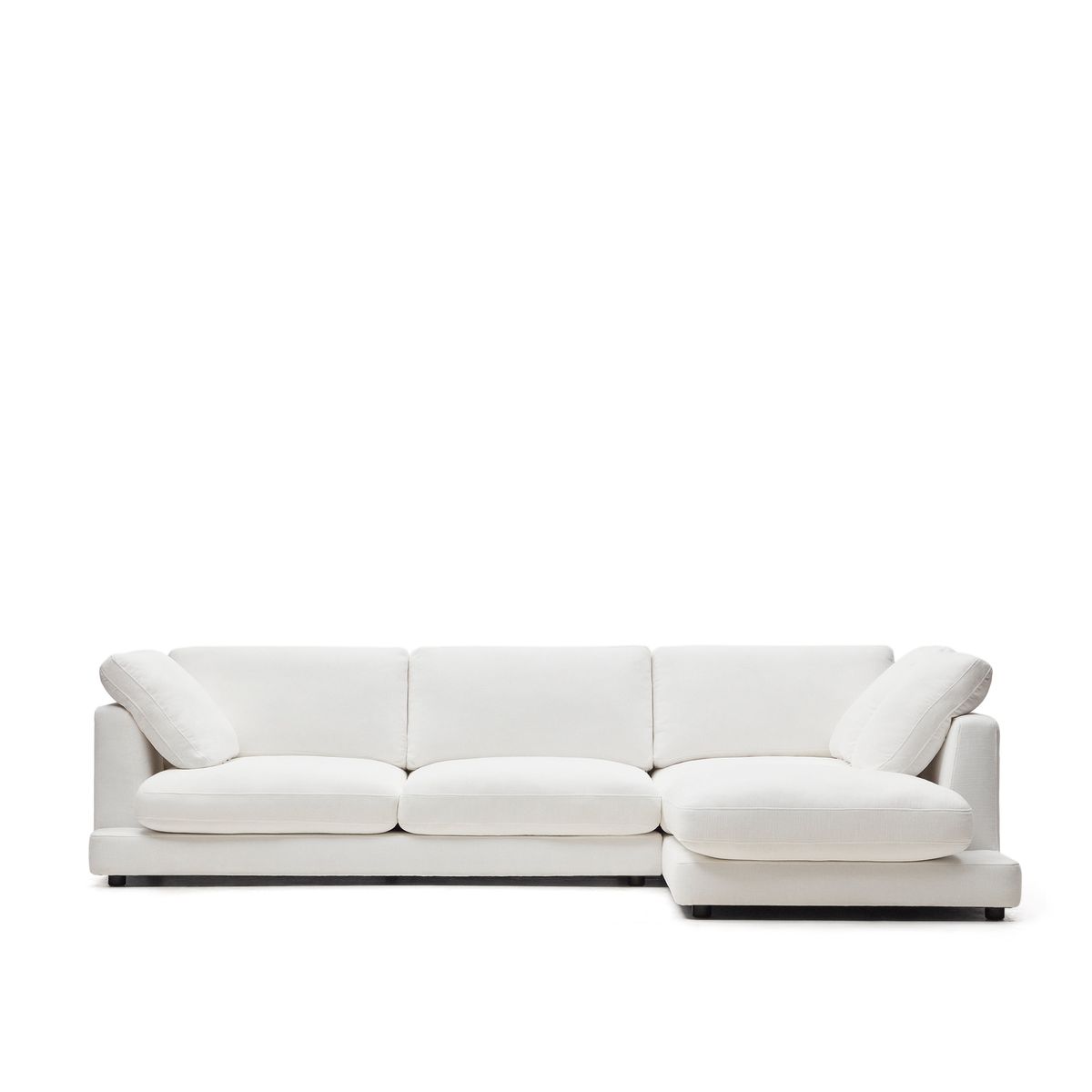 KAVE HOME Gala 4 pers. sofa, m. højre chaiselong - hvid stof (300cm)