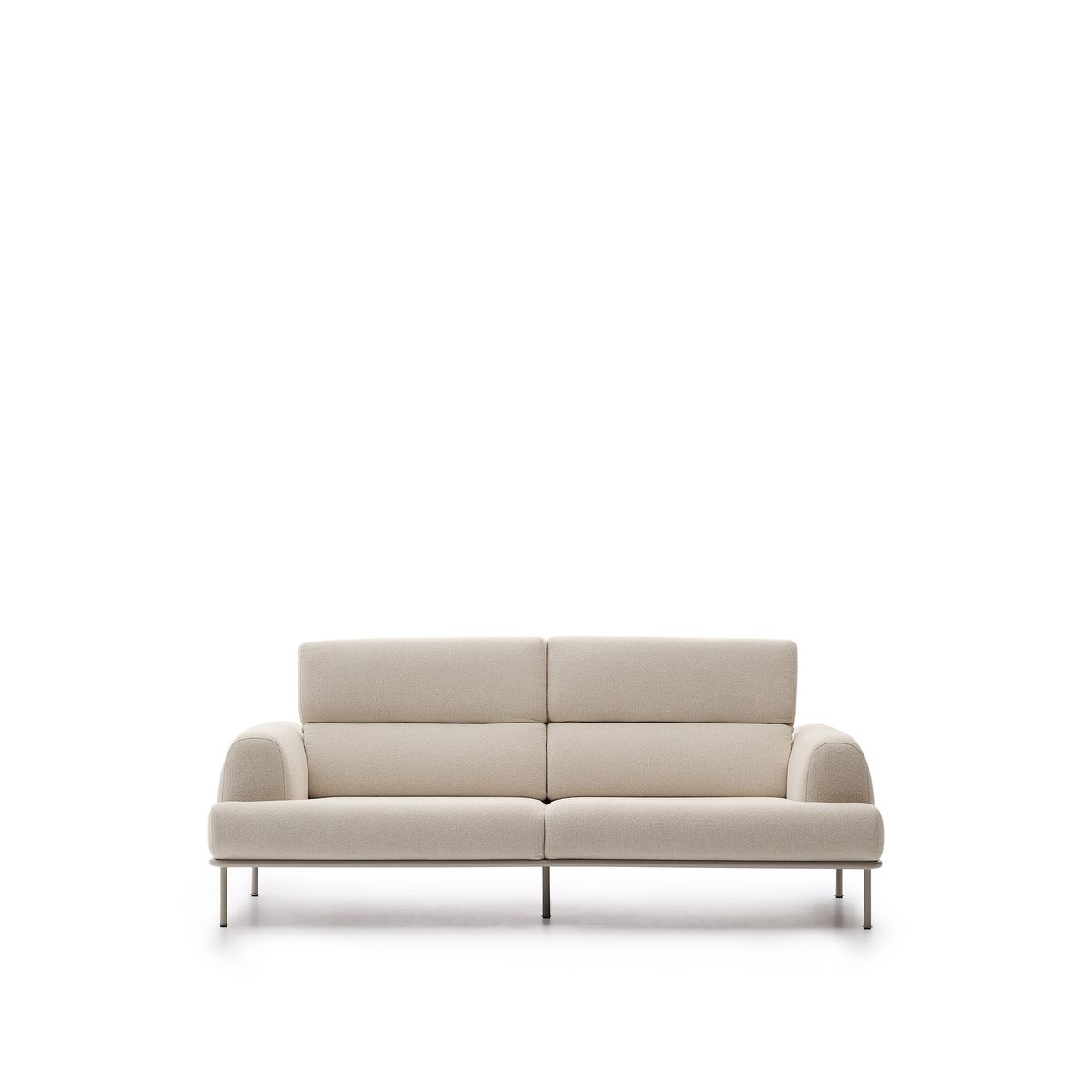 LAFORMA Aurum 3 pers. sofa, m. nakkestøtte - creme stof og mat grå metal (B:234cm)