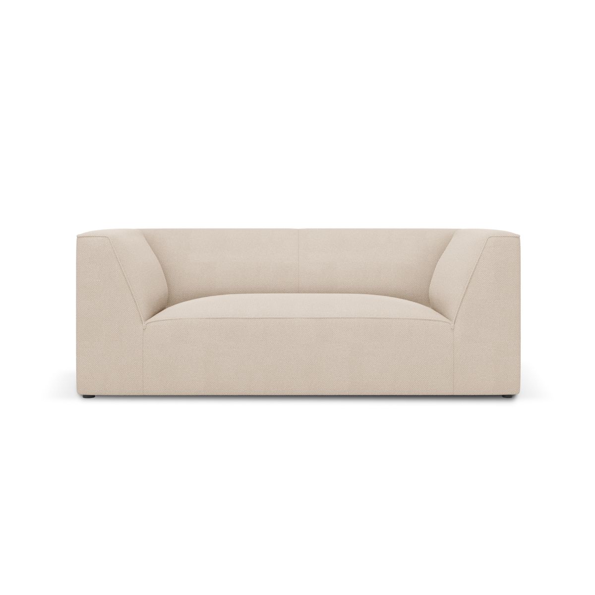 MICADONI Ruby sofa, 2 sæder - beige stof og sort plast