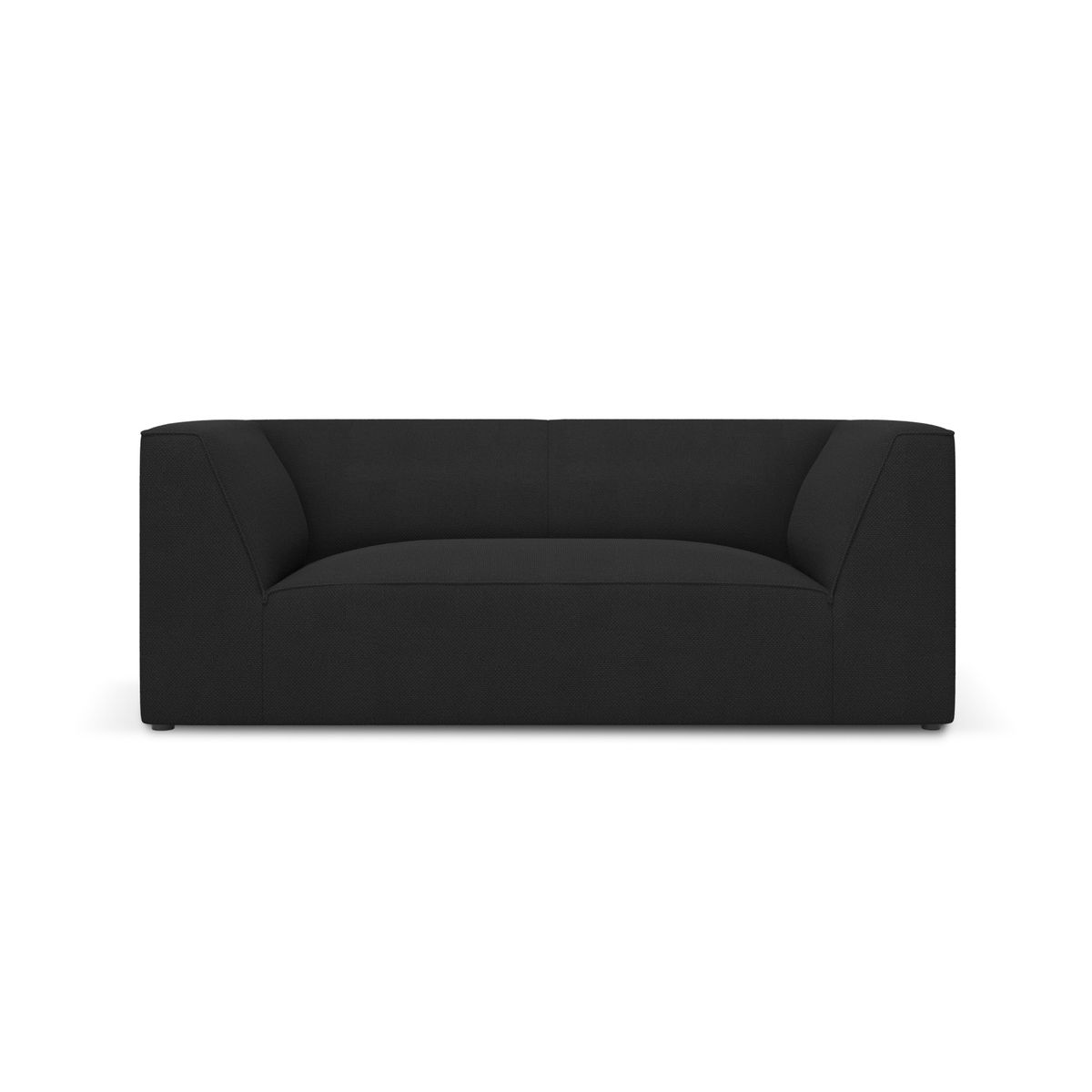 MICADONI Ruby sofa, 2 sæder - sort stof og sort plast