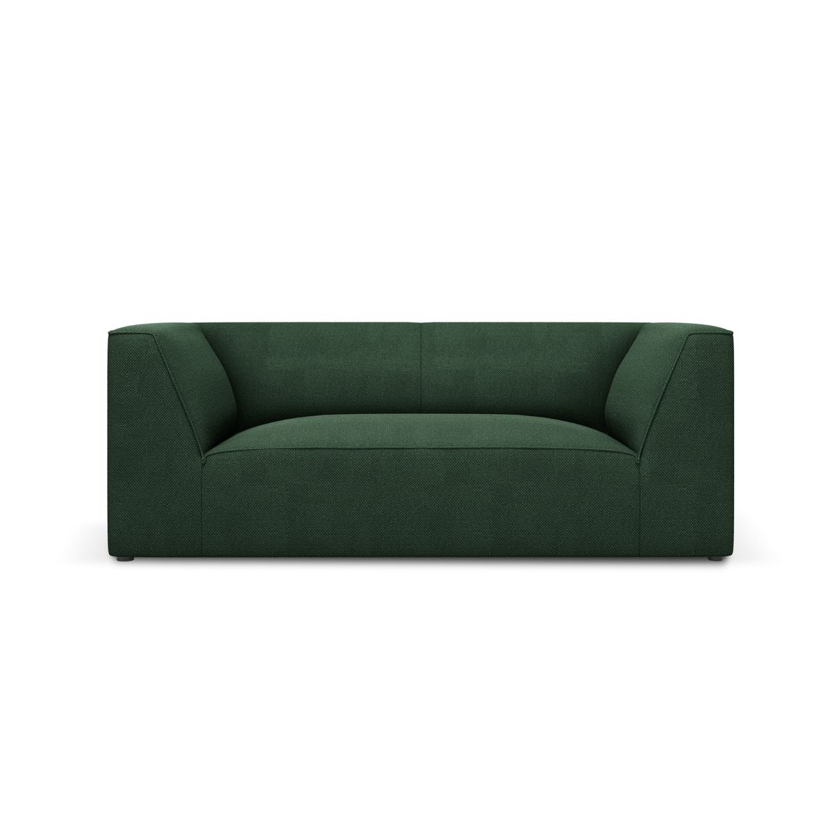 MICADONI Ruby sofa, 2 sæder - grøn stof og sort plast