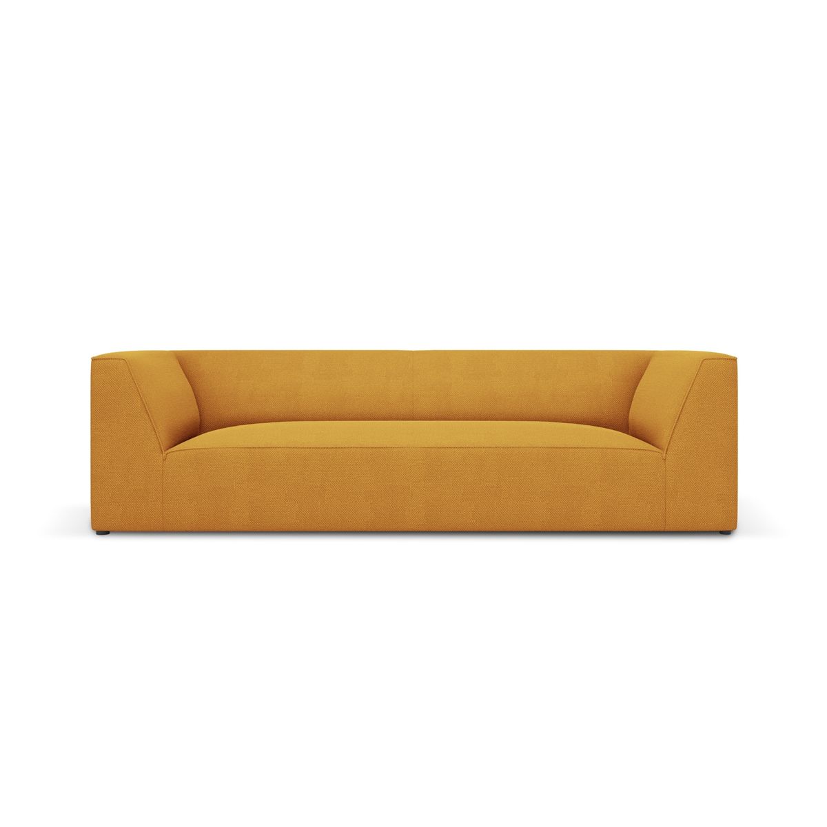 MICADONI Ruby sofa, 3 sæder - gul stof og sort plast