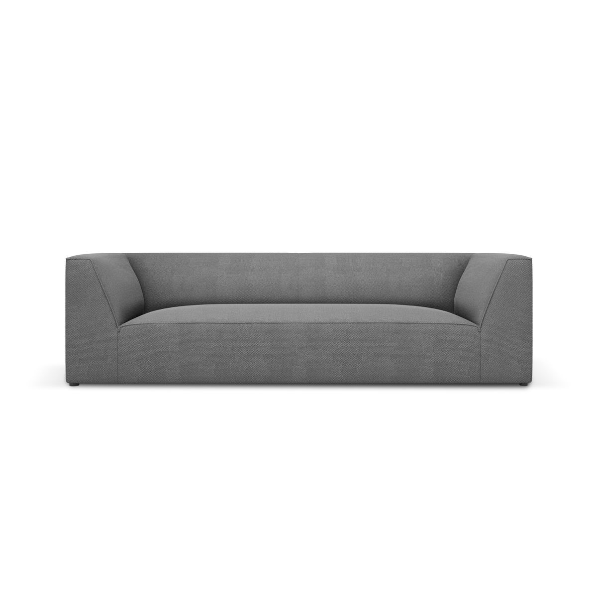 MICADONI Ruby sofa, 3 sæder - grå stof og sort plast