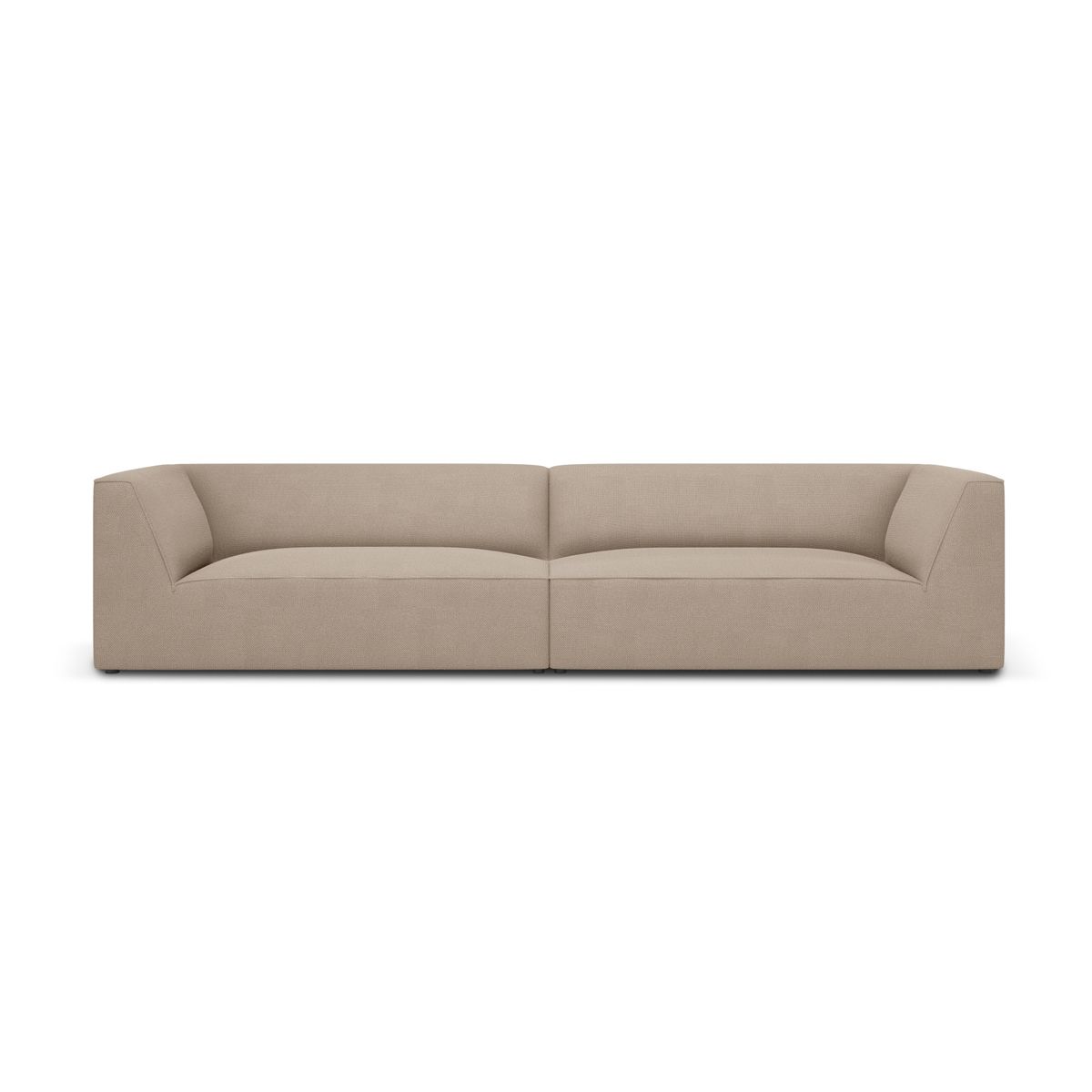 MICADONI Ruby sofa, 4 sæder - beige stof og sort plast