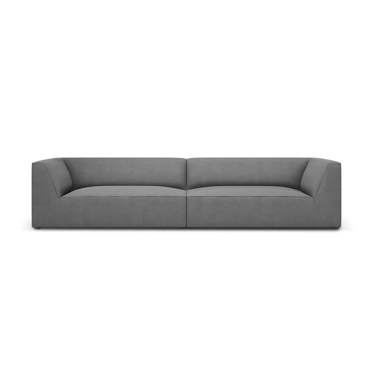 MICADONI Ruby sofa, 4 sæder - grå stof og sort plast