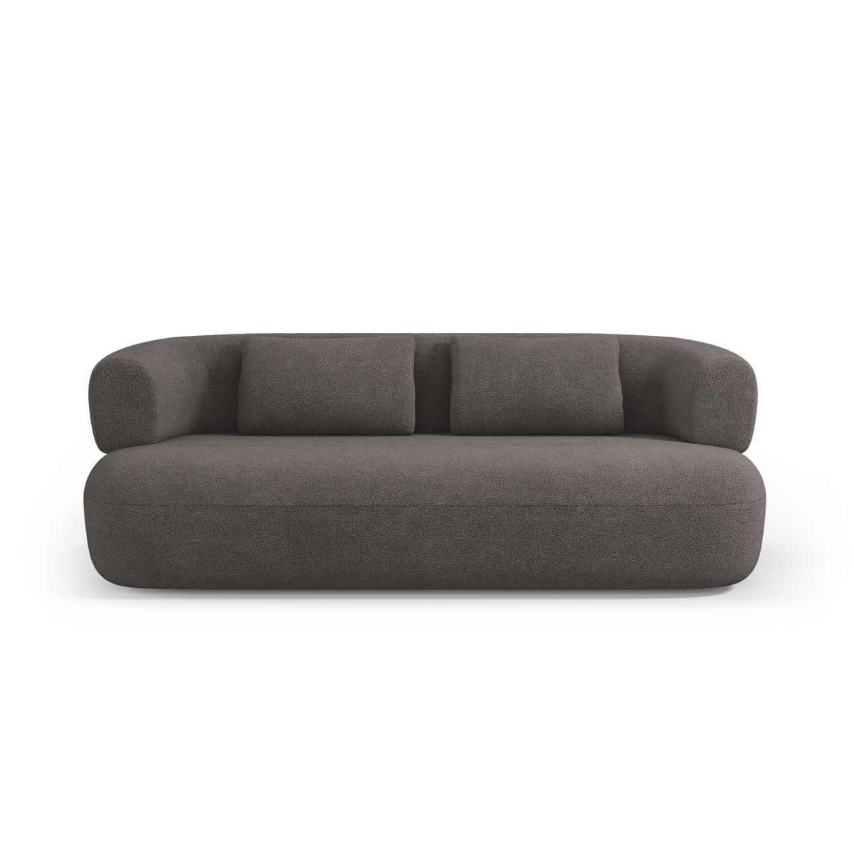 MICADONI Jenny sofa, 3 sæder - grå bouclé og sort plast