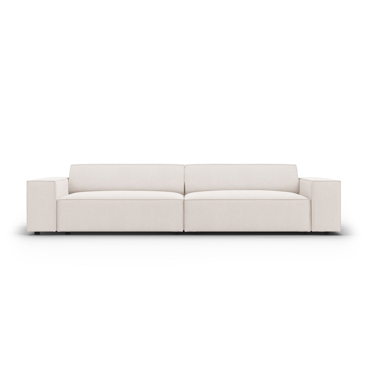 MICADONI Jodie sofa, 4 sæder - beige stof og sort plast