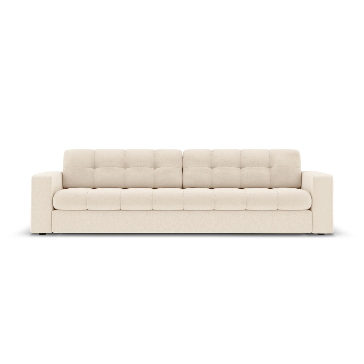 MICADONI Justin sofa, 4 sæder - beige stof og sort plast