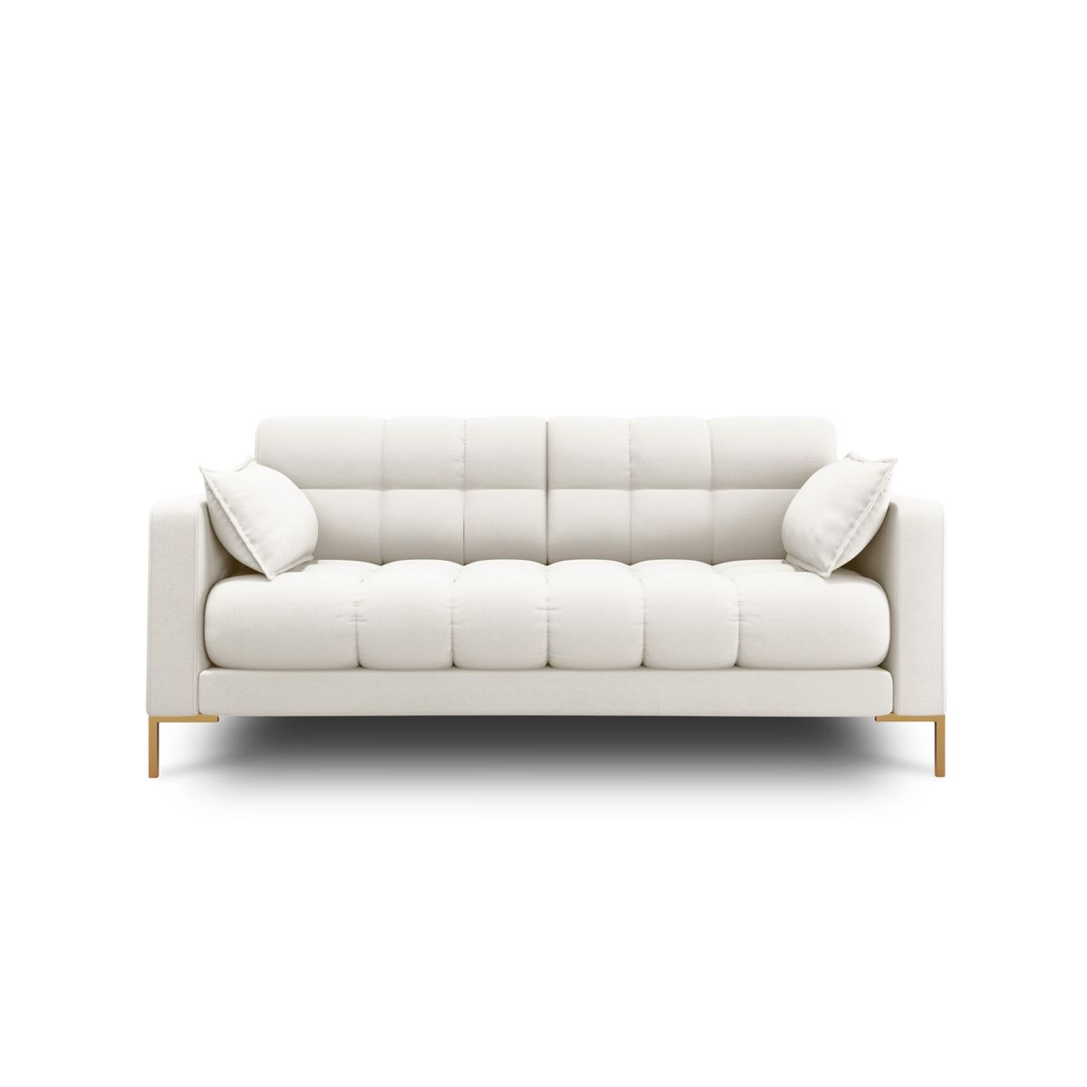 MICADONI Mamaia sofa, 2 sæder - beige stof og guld metal