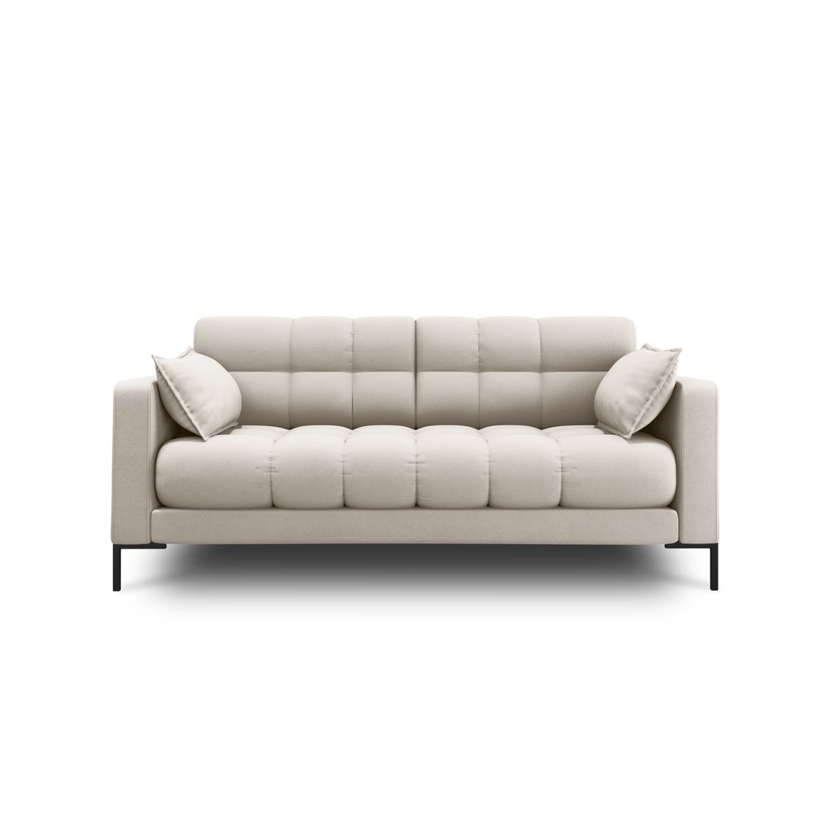 MICADONI Mamaia sofa, 2 sæder - beige stof og sort metal