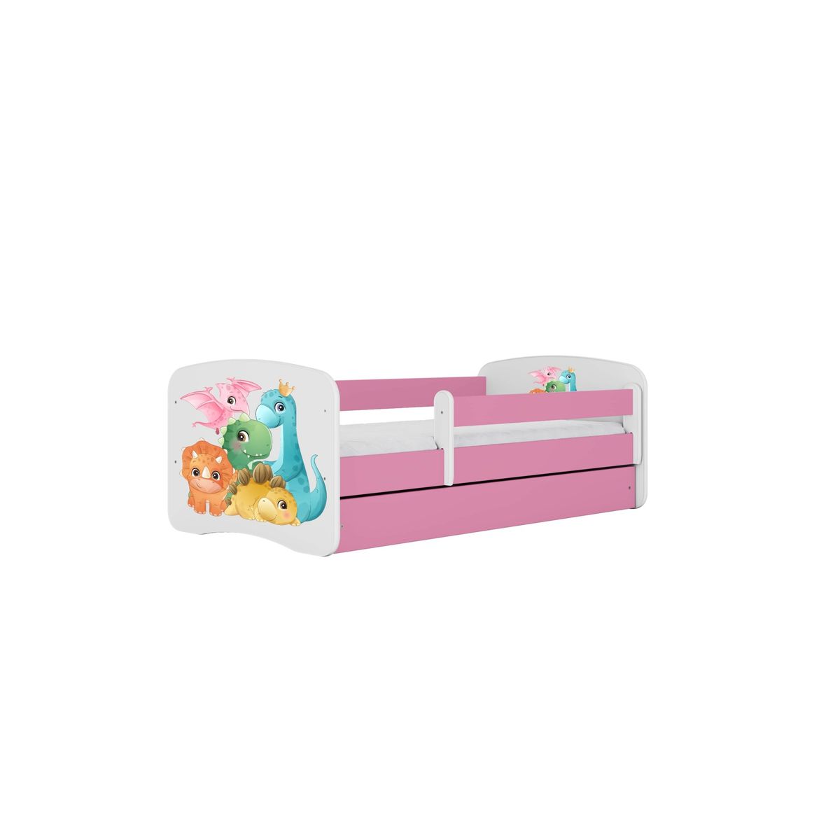 KOCOT KIDS Seng babydreams pink tiny dinos uden skuffe med madras 140/70