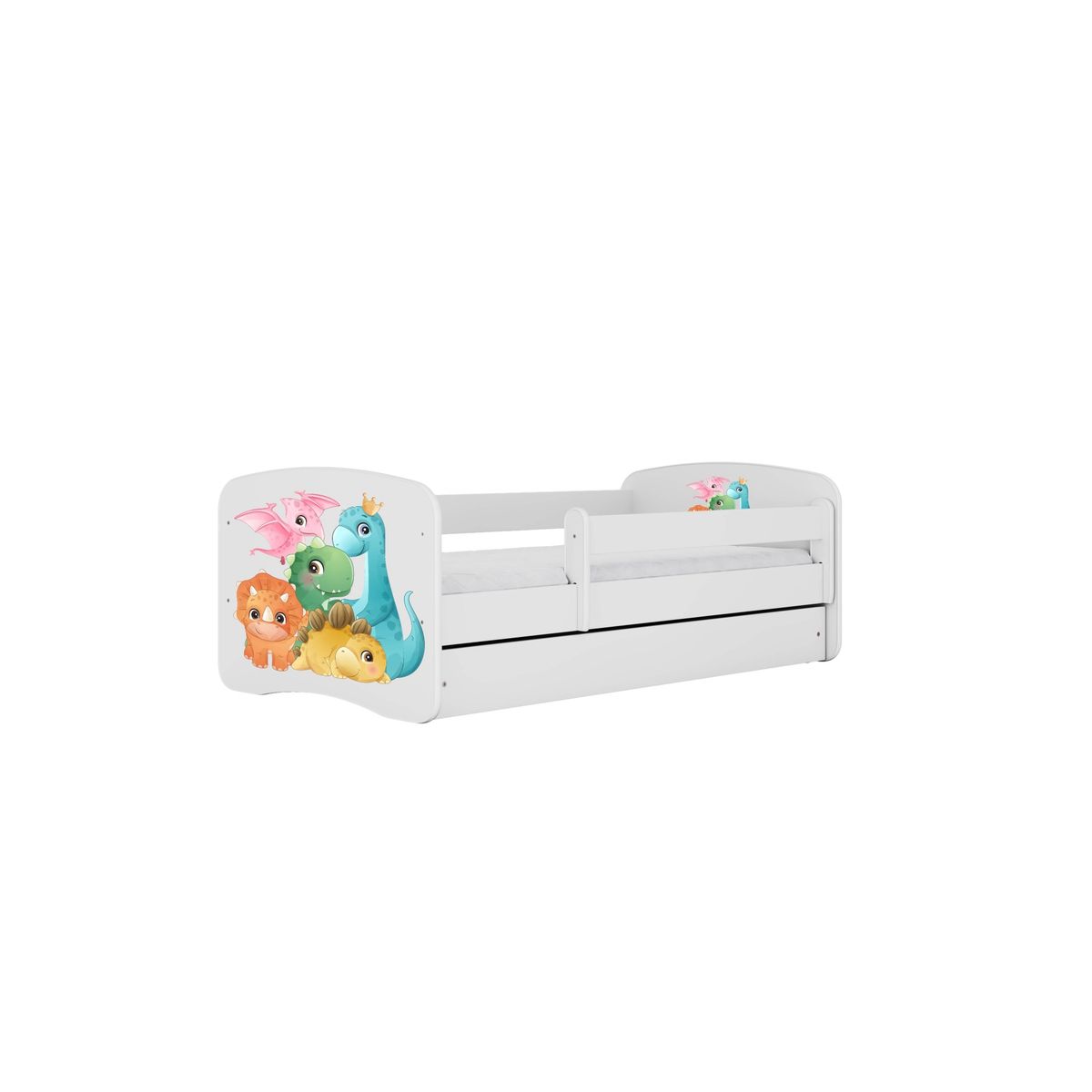 KOCOT KIDS Seng babydreams hvid tiny dinos uden skuffe med madras 180/80