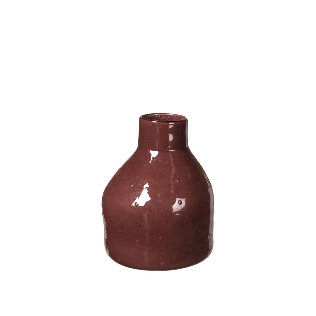 BROSTE COPENHAGEN Silas vase, rund - smoked paprika glas