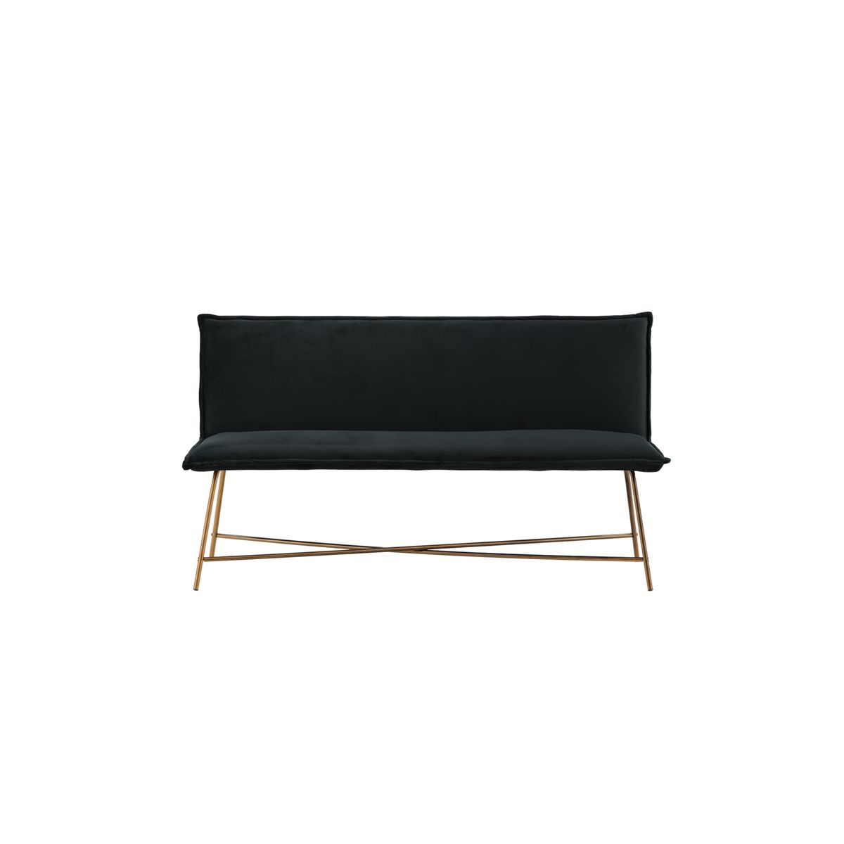 VENTURE DESIGN Pippi 2 pers. sofa - sort fløjl og kobber stål