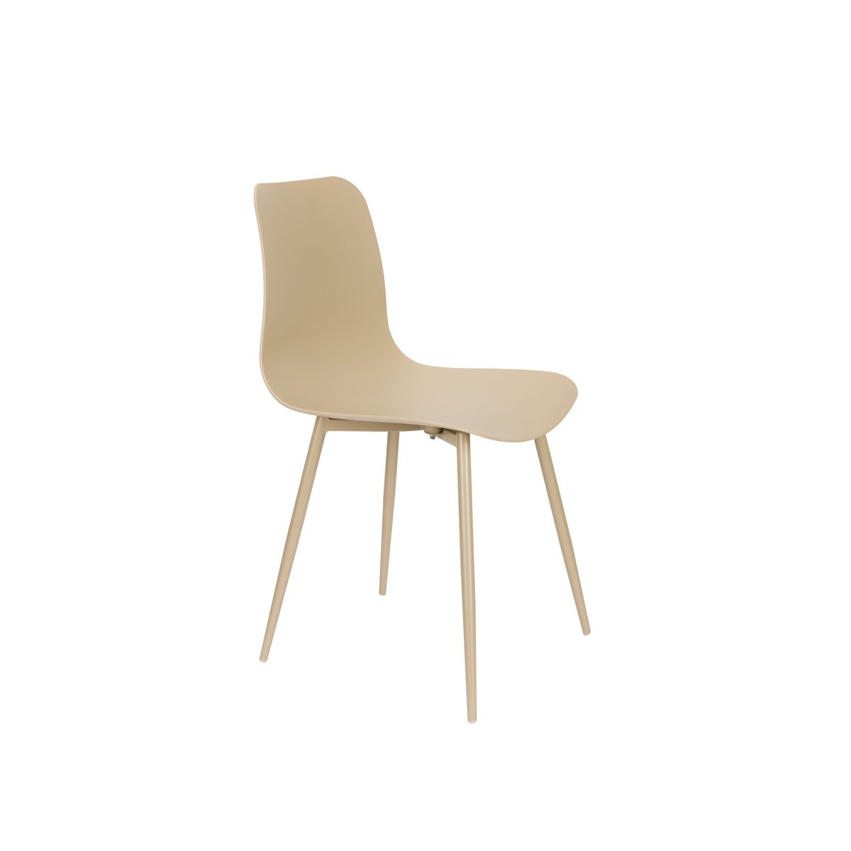 WHITE LABEL LIVING Leon spisebordsstol - beige plastik og stål