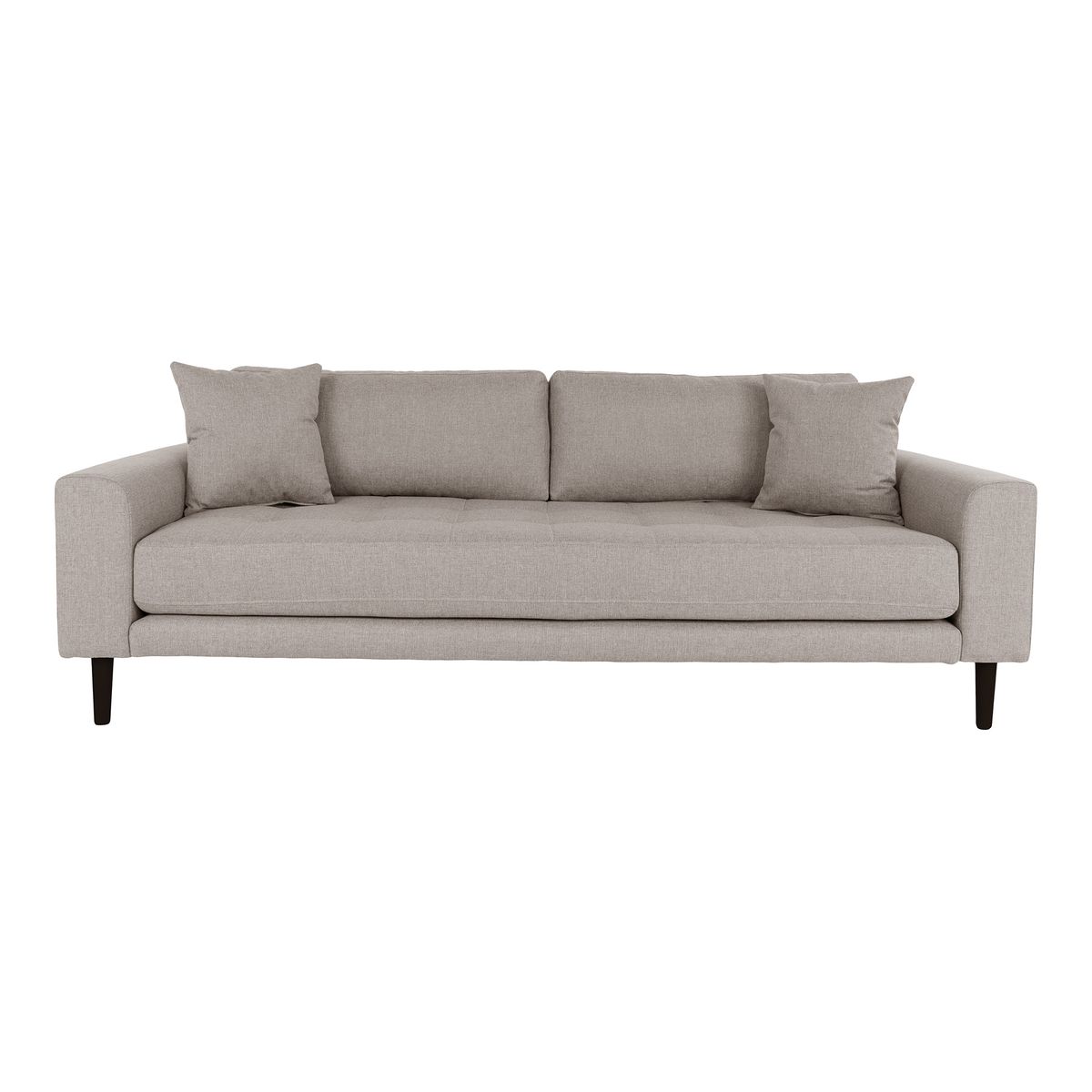 HOUSE NORDIC Lido 3 pers. sofa, m. 2 puder - stone polyester og sort træ