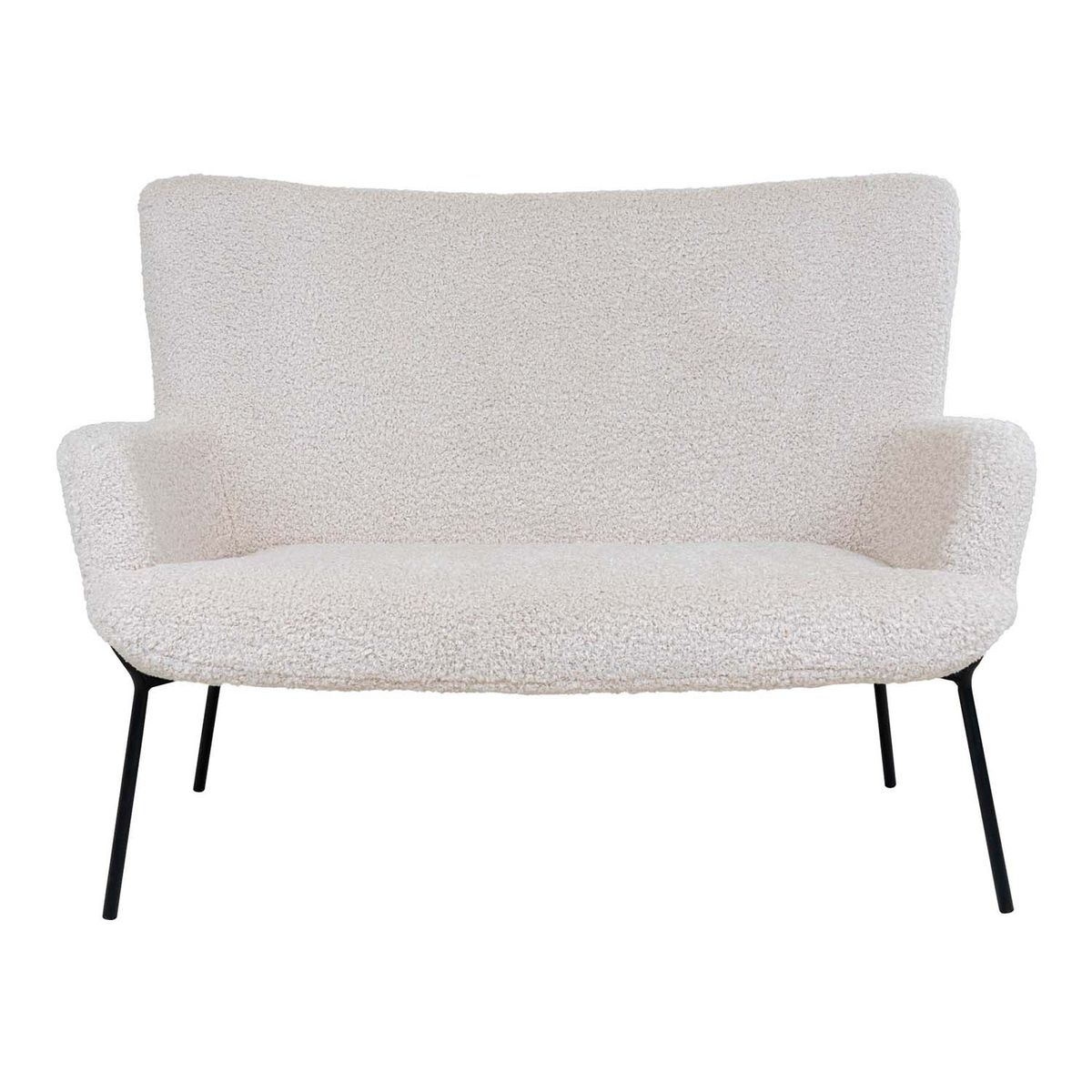 HOUSE NORDIC Glasgow 2 pers sofa - kunstigt lammeskind og sort stål