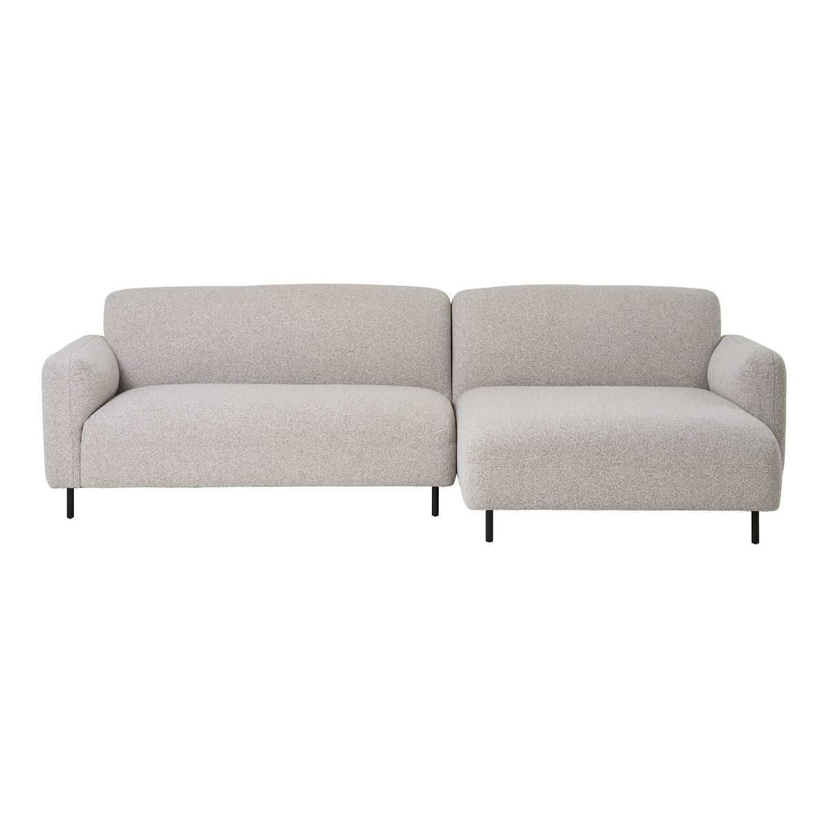 HOUSE NORDIC Salvador loungesofa, m. højre chaiselong - lysegrå bouclé polyester stof og sort