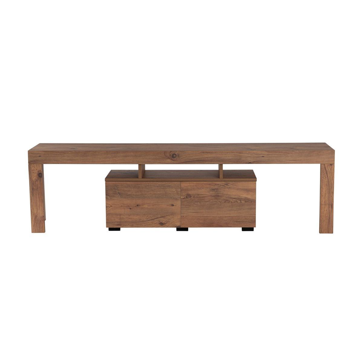 NORDVÄRK Enclave TV-bord, m. 2 låger og 3 åbne rum - Atlantic Pine melamin (180x31,3)