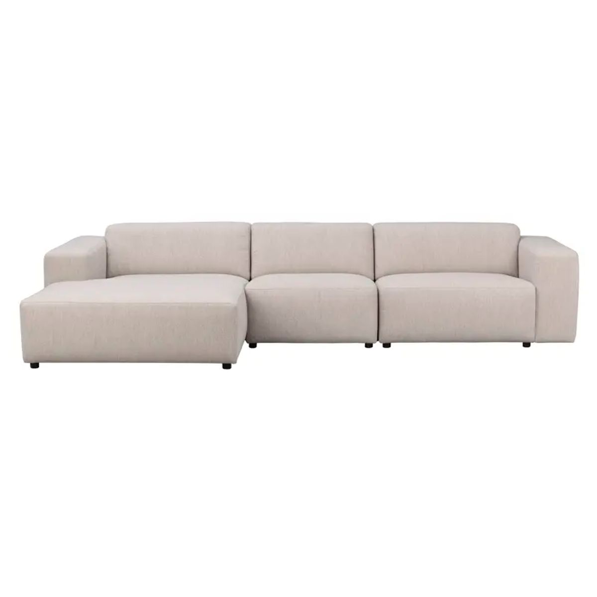 ROWICO Willard 4 pers. modul sofa, m. venstre chaiselong - lys beige stof