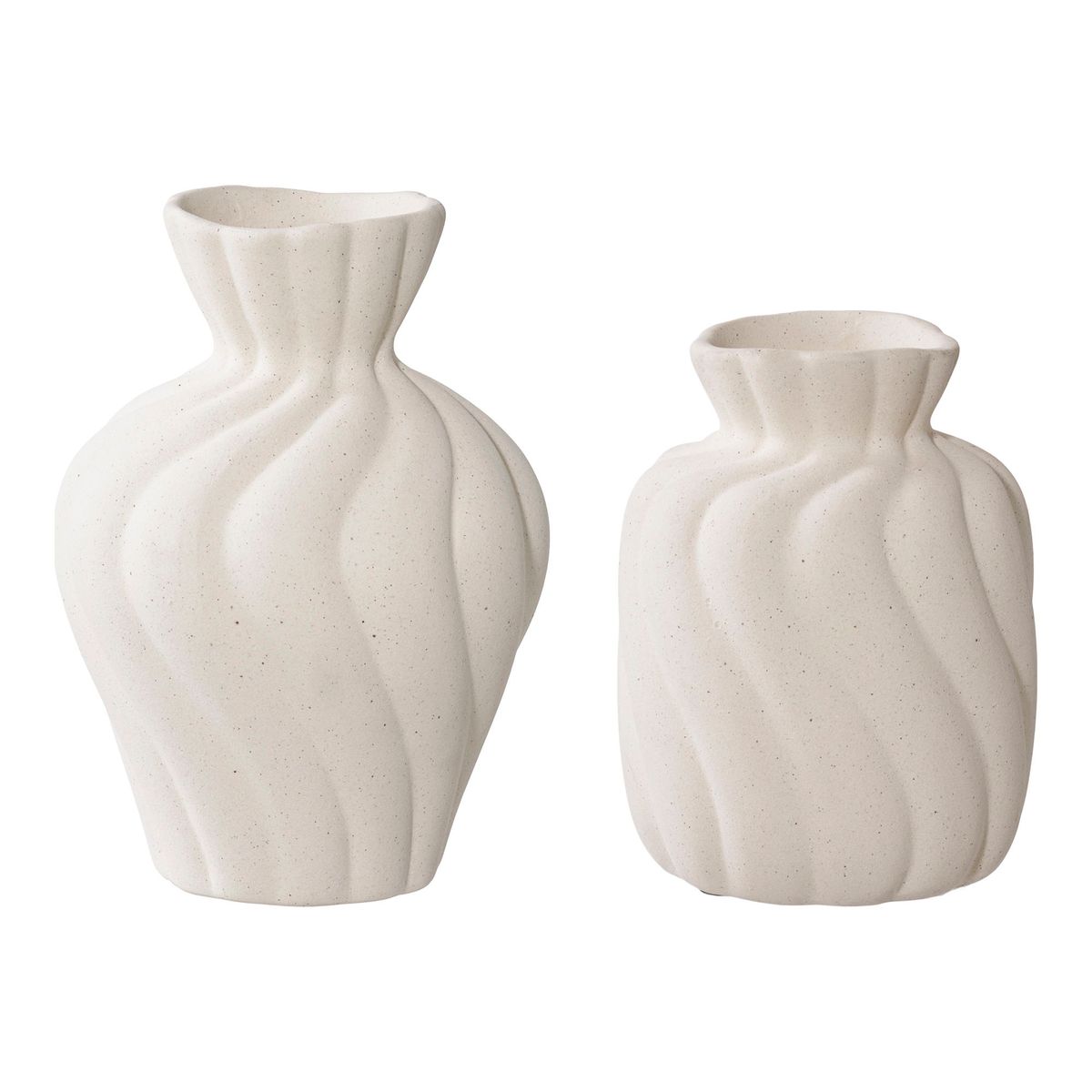 HOUSE NORDIC Vase - Vase, keramik, hvid, sæt af 2