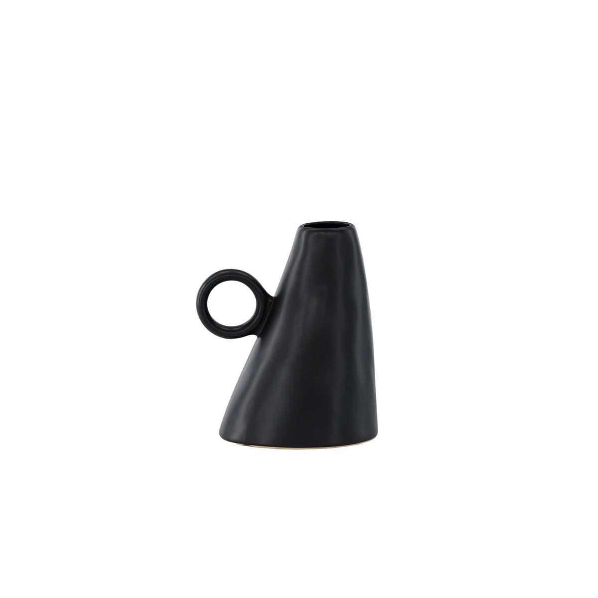 VENTURE DESIGN Ovy vase, m. 1 hank - mat sort stentøj (14x13x17H)