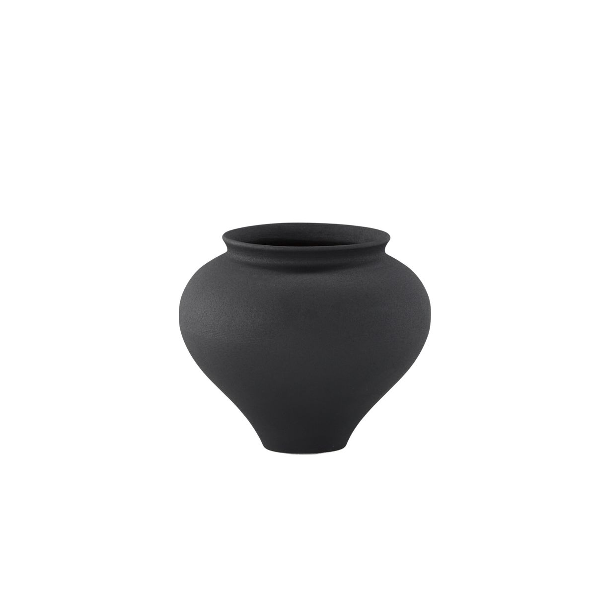 VENTURE DESIGN Rellis vase, rund - sort keramik (D11xH18xB18)