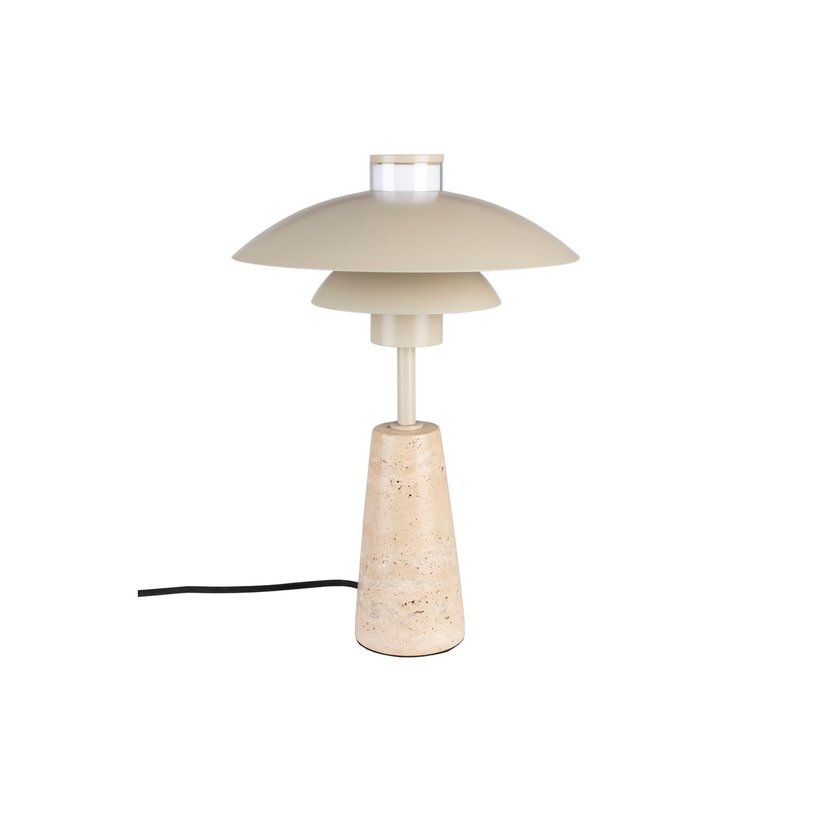 ZUIVER Cole bordlampe - beige metal og beige travertin