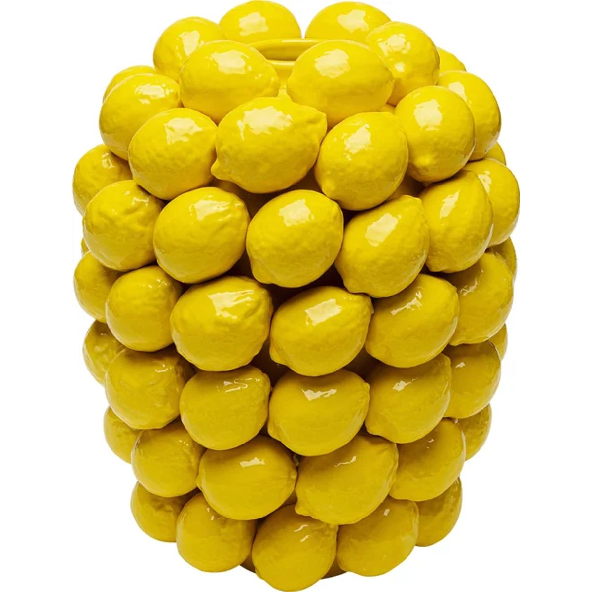 KARE DESIGN Lemon Juice vase, rund - gul porcelæn (H:40cm)