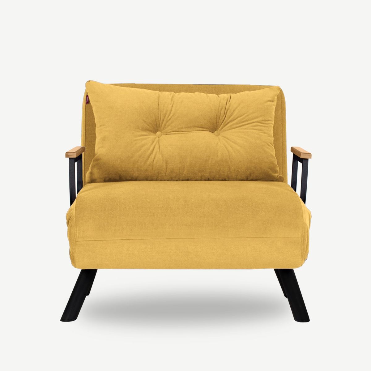 NORDVÄRK Sando Single sovesofa - sennep polyester og metal (175x60)