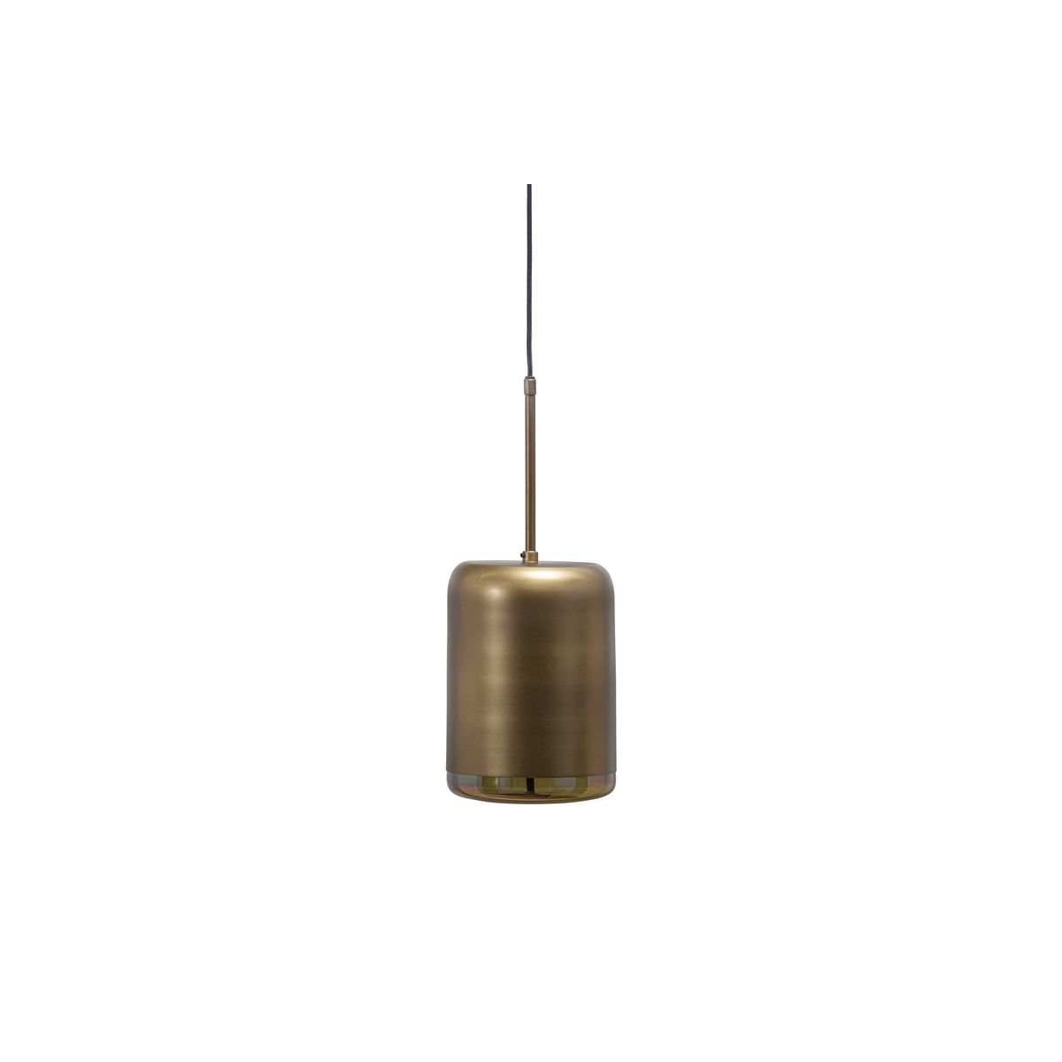 WOOOD EXCLUSIVE Safa loftlampe, lodret - brunsort glas og antik messing metal